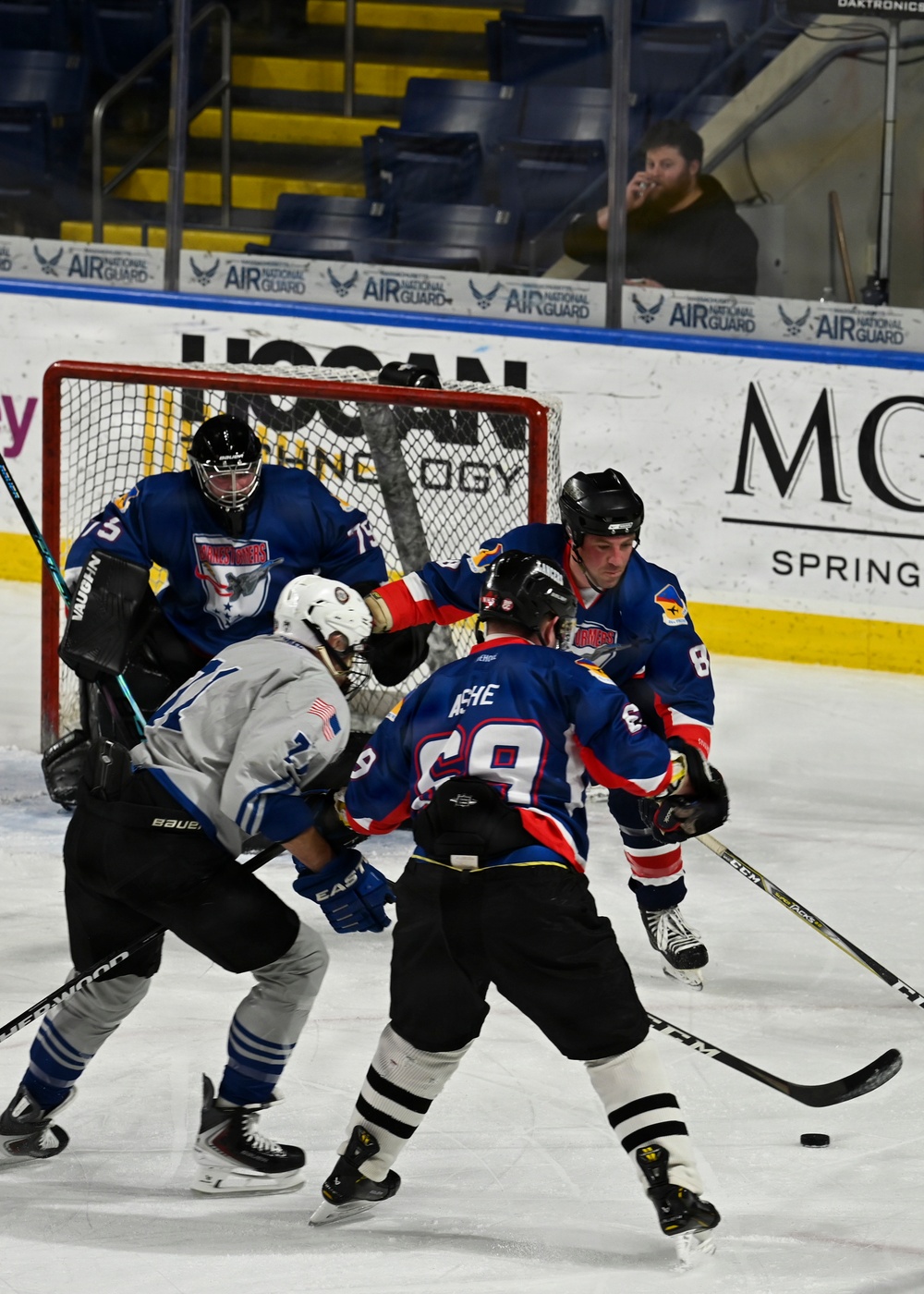 104th Fighter Wing Hockey Team celebrates 50th Anniversary, faces off in fourth “Battle of the Bases” against 103rd Airlift Wing
