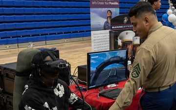 Marine flight simulator takes off from Elizabeth City State University Career Fair