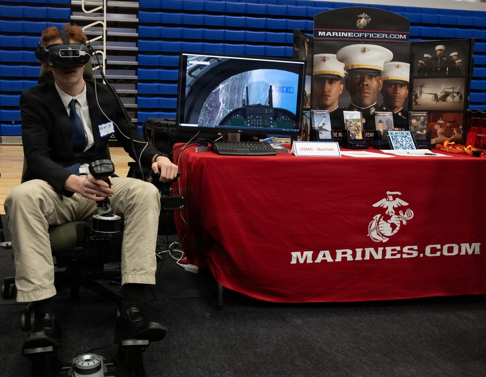 Marine flight simulator takes off from Elizabeth City State University Career Fair