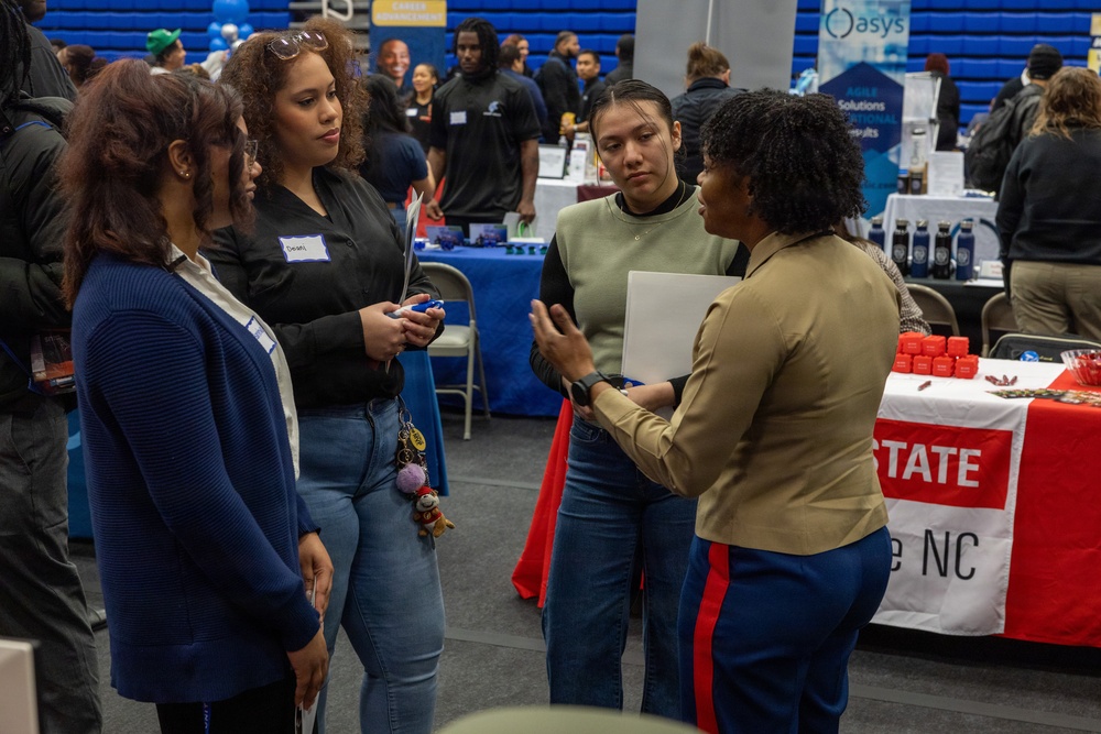 Marine flight simulator takes off from Elizabeth City State University Career Fair