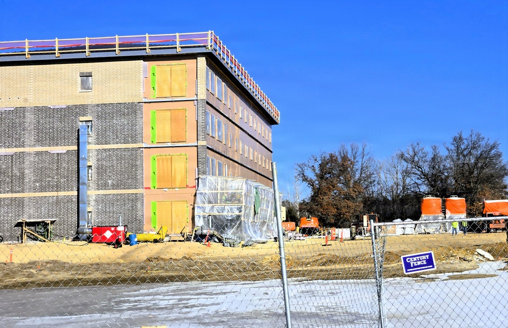 February 2026 construction operations for fiscal year 2024-funded $55.75 million Collective Training Officers Quarters Project at Fort McCoy