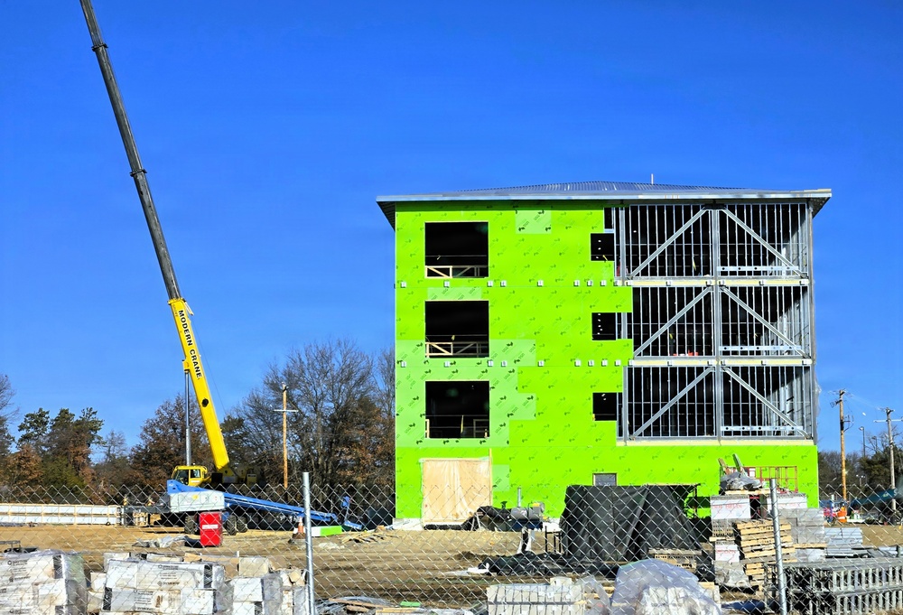 February 2026 construction operations for fiscal year 2024-funded $55.75 million Collective Training Officers Quarters Project at Fort McCoy