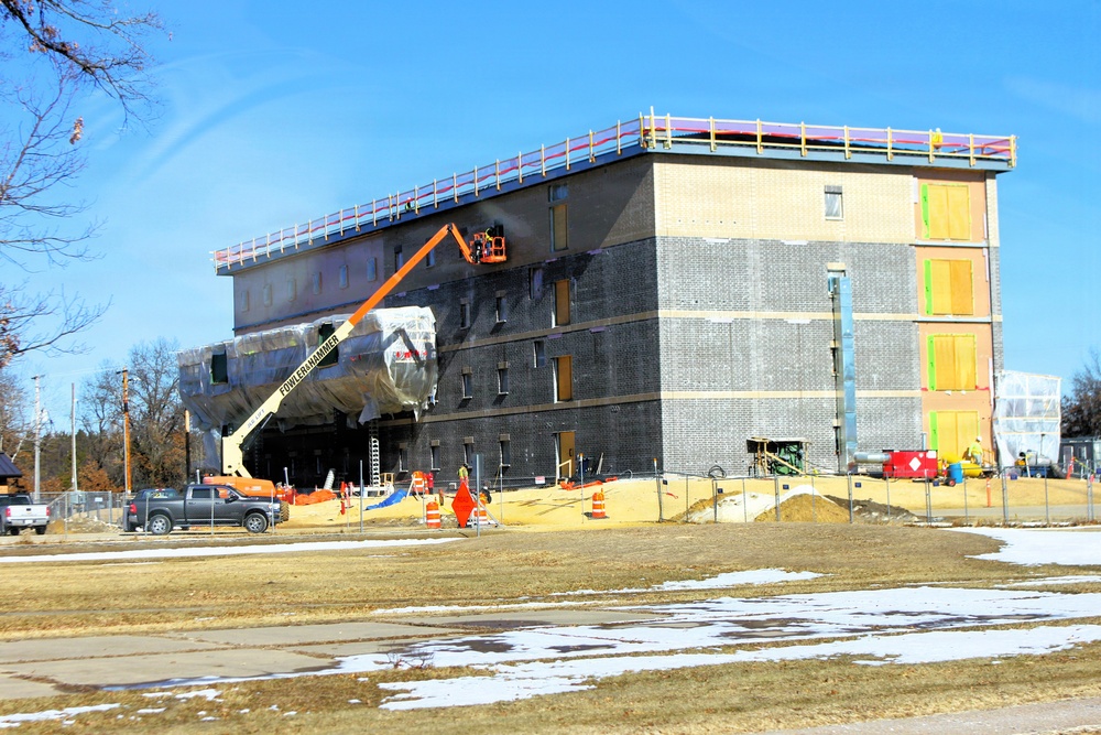 February 2026 construction operations for fiscal year 2024-funded $55.75 million Collective Training Officers Quarters Project at Fort McCoy