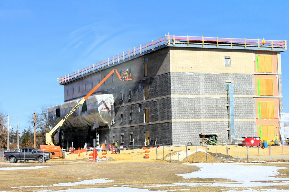 February 2026 construction operations for fiscal year 2024-funded $55.75 million Collective Training Officers Quarters Project at Fort McCoy