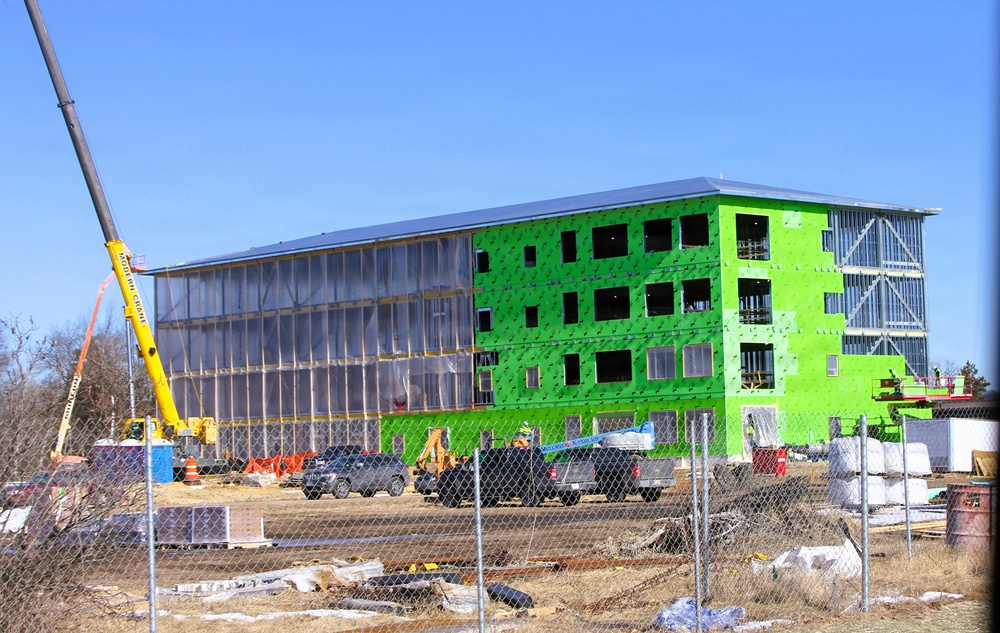 February 2026 construction operations for fiscal year 2024-funded $55.75 million Collective Training Officers Quarters Project at Fort McCoy