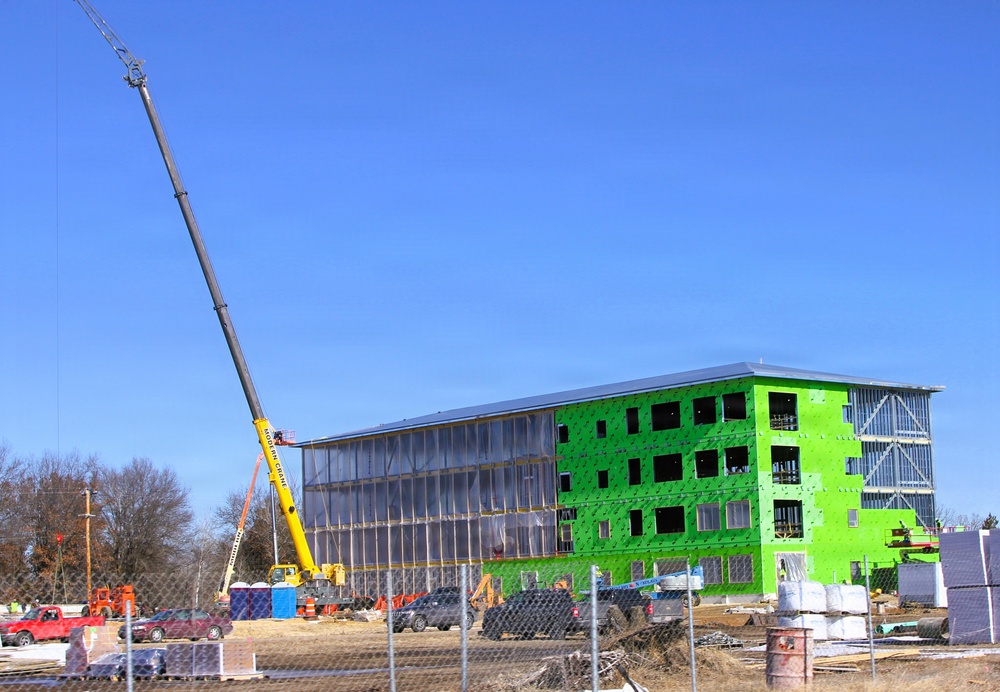 February 2026 construction operations for fiscal year 2024-funded $55.75 million Collective Training Officers Quarters Project at Fort McCoy