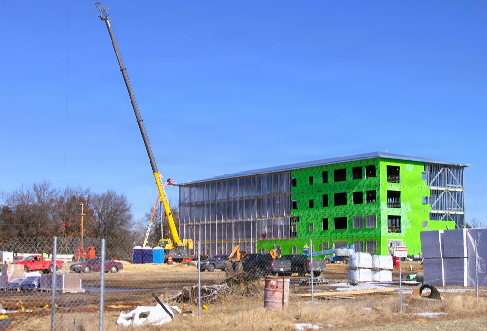 February 2026 construction operations for fiscal year 2024-funded $55.75 million Collective Training Officers Quarters Project at Fort McCoy