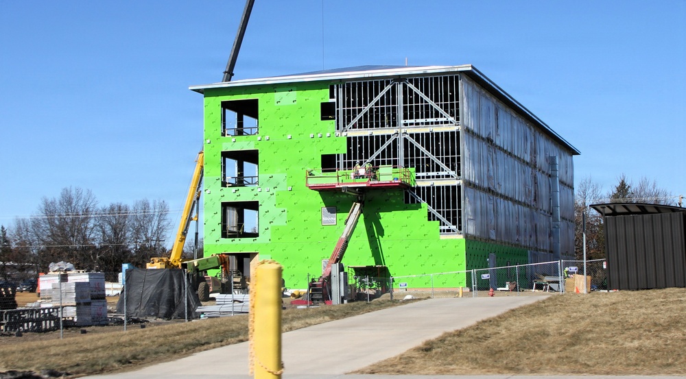 February 2026 construction operations for fiscal year 2024-funded $55.75 million Collective Training Officers Quarters Project at Fort McCoy