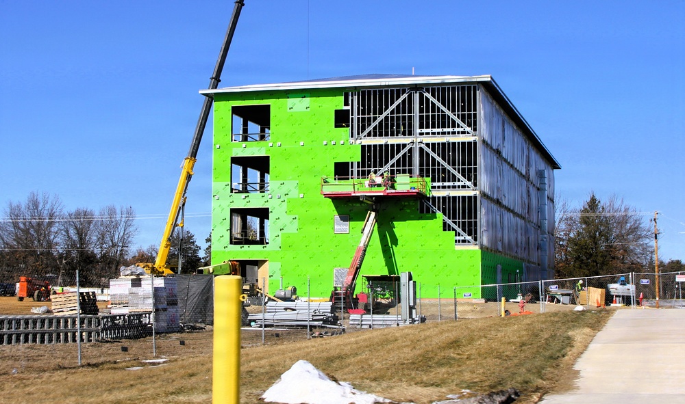 February 2026 construction operations for fiscal year 2024-funded $55.75 million Collective Training Officers Quarters Project at Fort McCoy