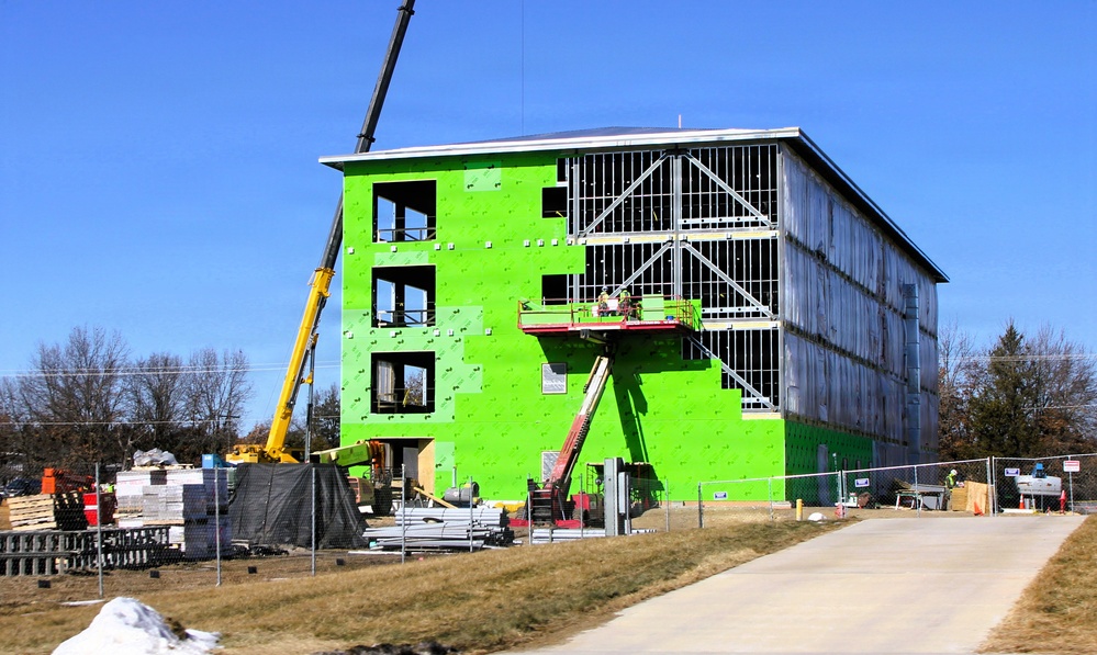 February 2026 construction operations for fiscal year 2024-funded $55.75 million Collective Training Officers Quarters Project at Fort McCoy