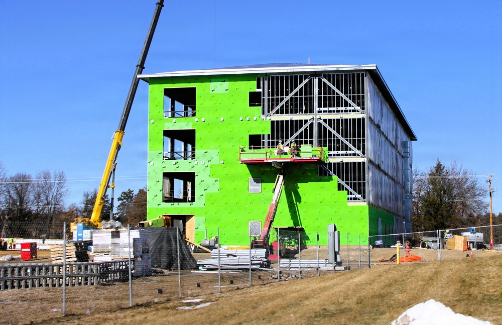 February 2026 construction operations for fiscal year 2024-funded $55.75 million Collective Training Officers Quarters Project at Fort McCoy