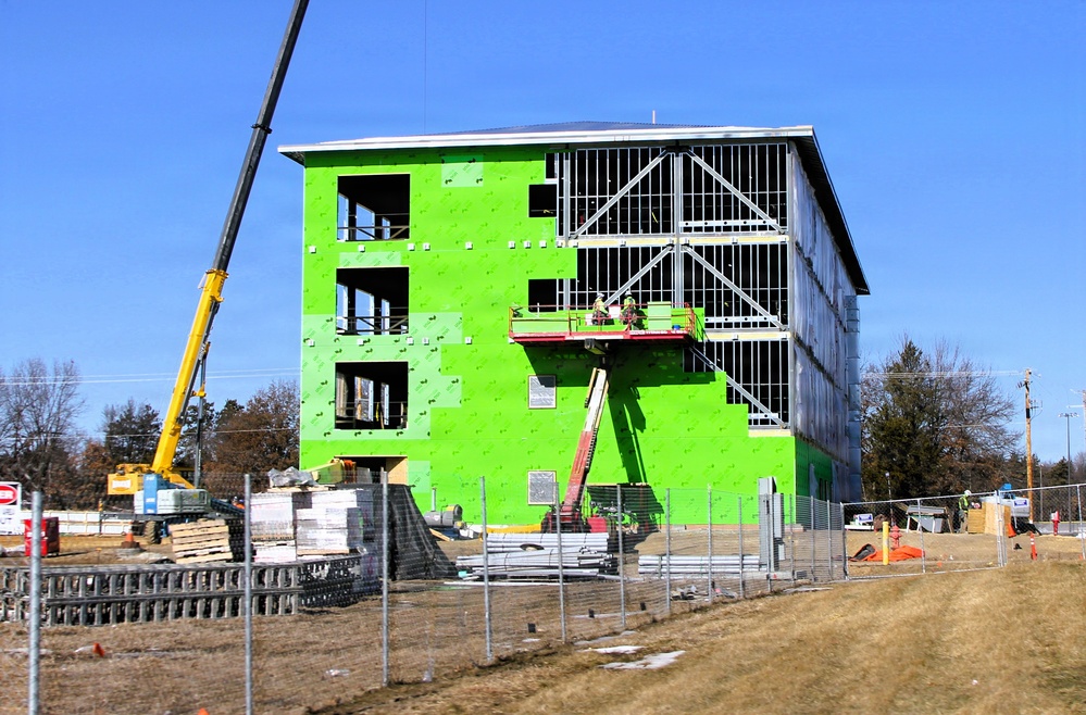 February 2026 construction operations for fiscal year 2024-funded $55.75 million Collective Training Officers Quarters Project at Fort McCoy