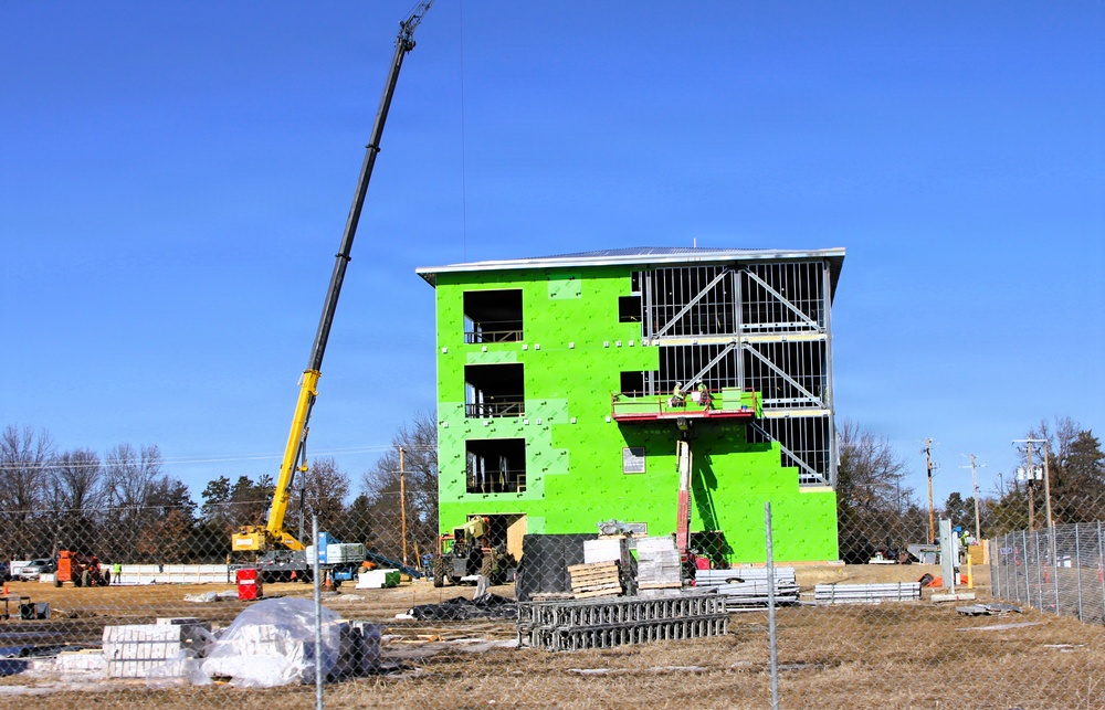 February 2026 construction operations for fiscal year 2024-funded $55.75 million Collective Training Officers Quarters Project at Fort McCoy