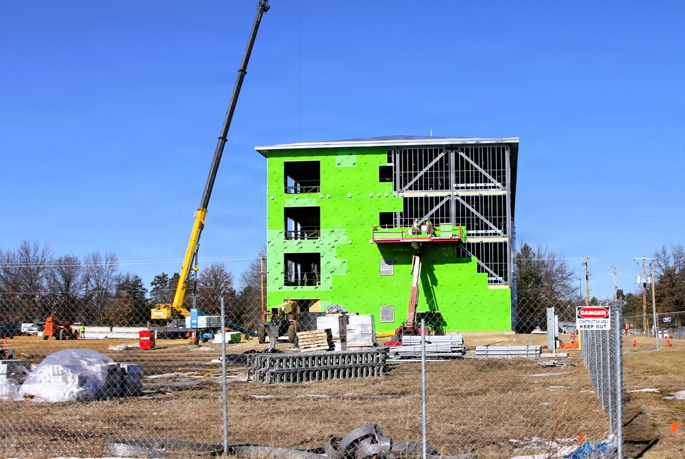 February 2026 construction operations for fiscal year 2024-funded $55.75 million Collective Training Officers Quarters Project at Fort McCoy