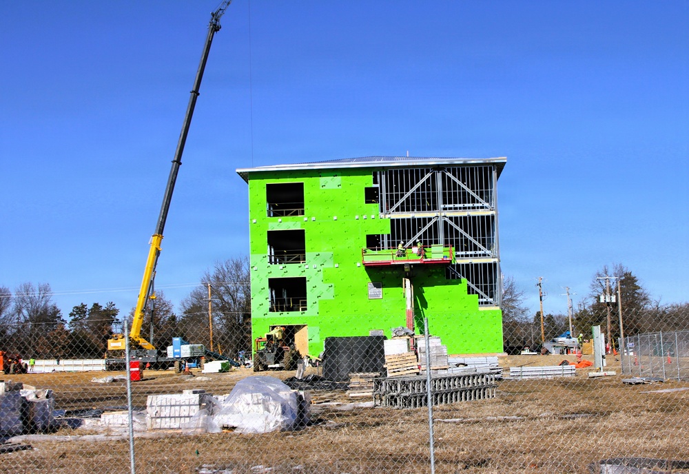 February 2026 construction operations for fiscal year 2024-funded $55.75 million Collective Training Officers Quarters Project at Fort McCoy