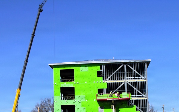 February 2026 construction operations for fiscal year 2024-funded $55.75 million Collective Training Officers Quarters Project at Fort McCoy