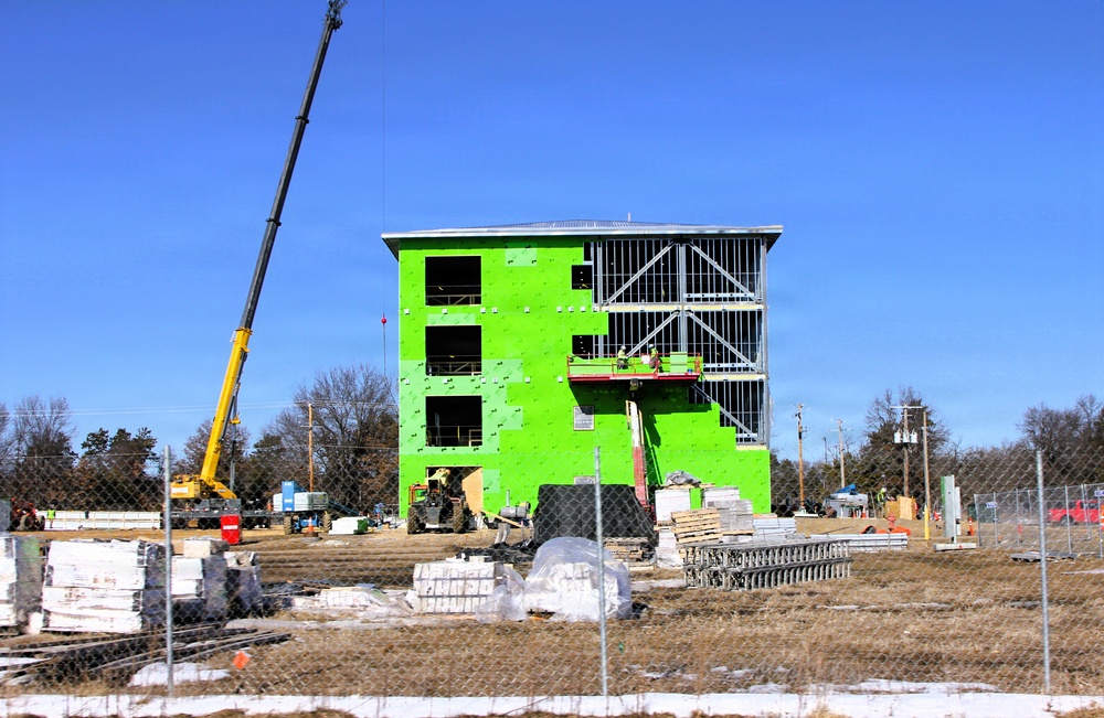 February 2026 construction operations for fiscal year 2024-funded $55.75 million Collective Training Officers Quarters Project at Fort McCoy