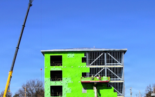 February 2026 construction operations for fiscal year 2024-funded $55.75 million Collective Training Officers Quarters Project at Fort McCoy