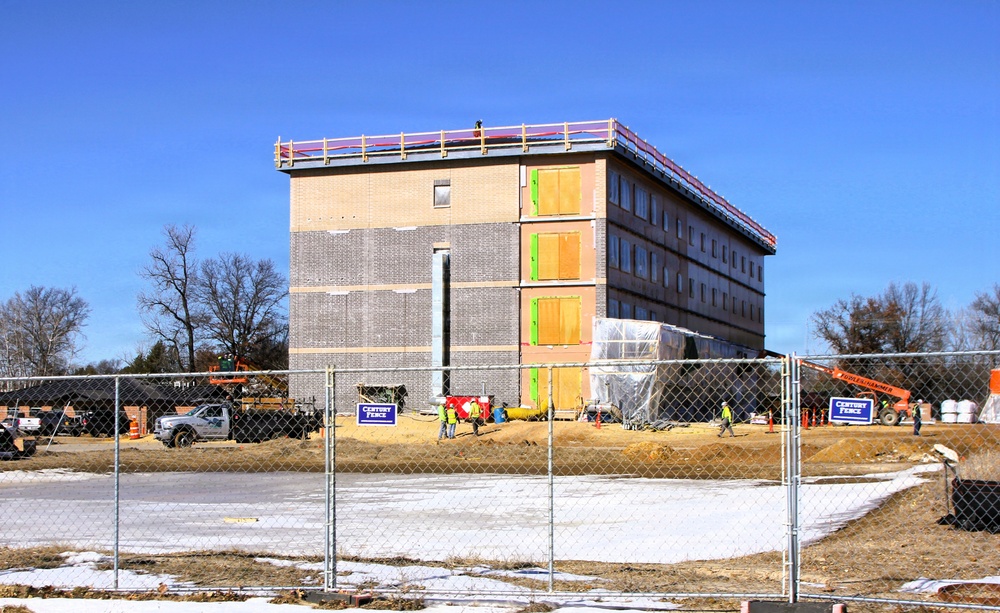 February 2026 construction operations for fiscal year 2024-funded $55.75 million Collective Training Officers Quarters Project at Fort McCoy