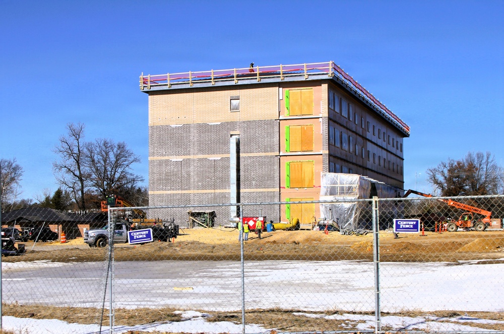 February 2026 construction operations for fiscal year 2024-funded $55.75 million Collective Training Officers Quarters Project at Fort McCoy