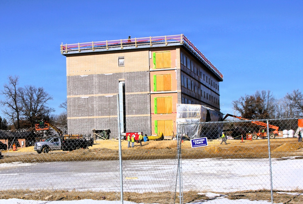 February 2026 construction operations for fiscal year 2024-funded $55.75 million Collective Training Officers Quarters Project at Fort McCoy