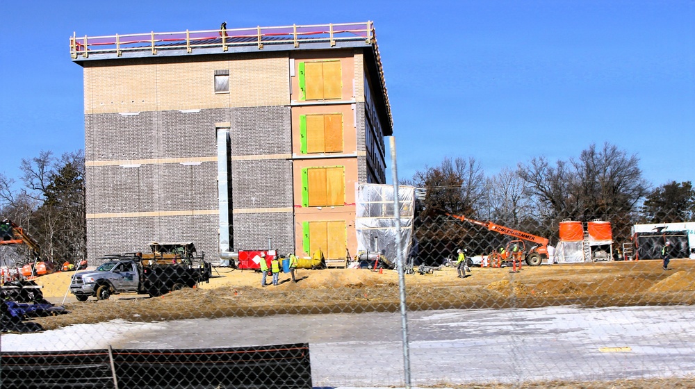 February 2026 construction operations for fiscal year 2024-funded $55.75 million Collective Training Officers Quarters Project at Fort McCoy
