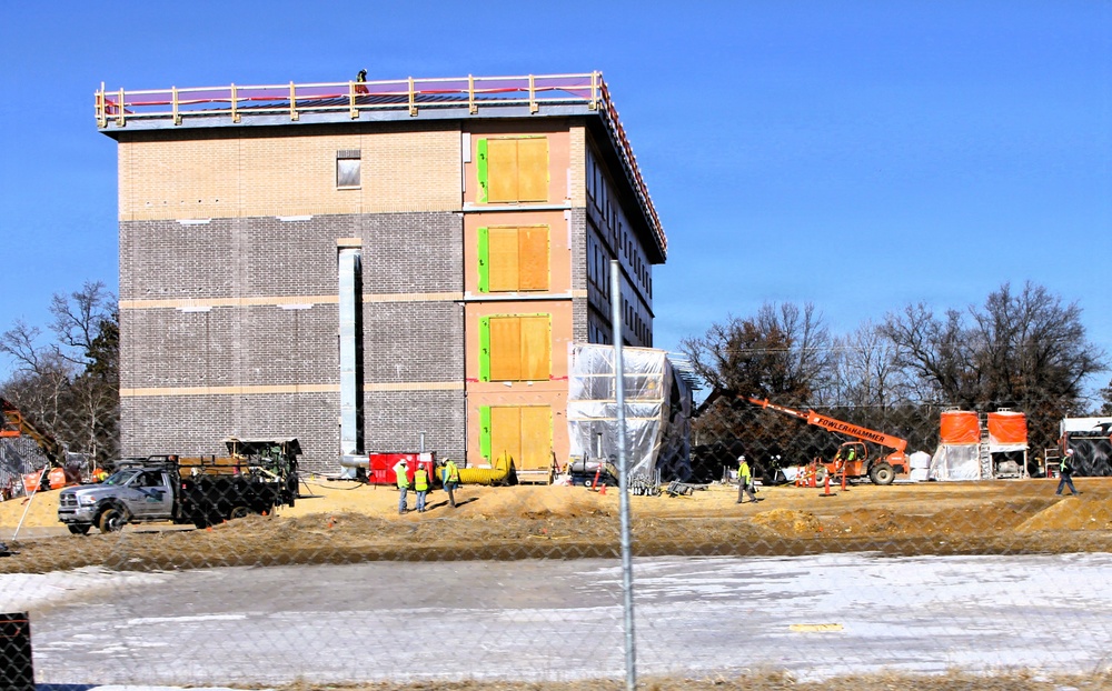 February 2026 construction operations for fiscal year 2024-funded $55.75 million Collective Training Officers Quarters Project at Fort McCoy