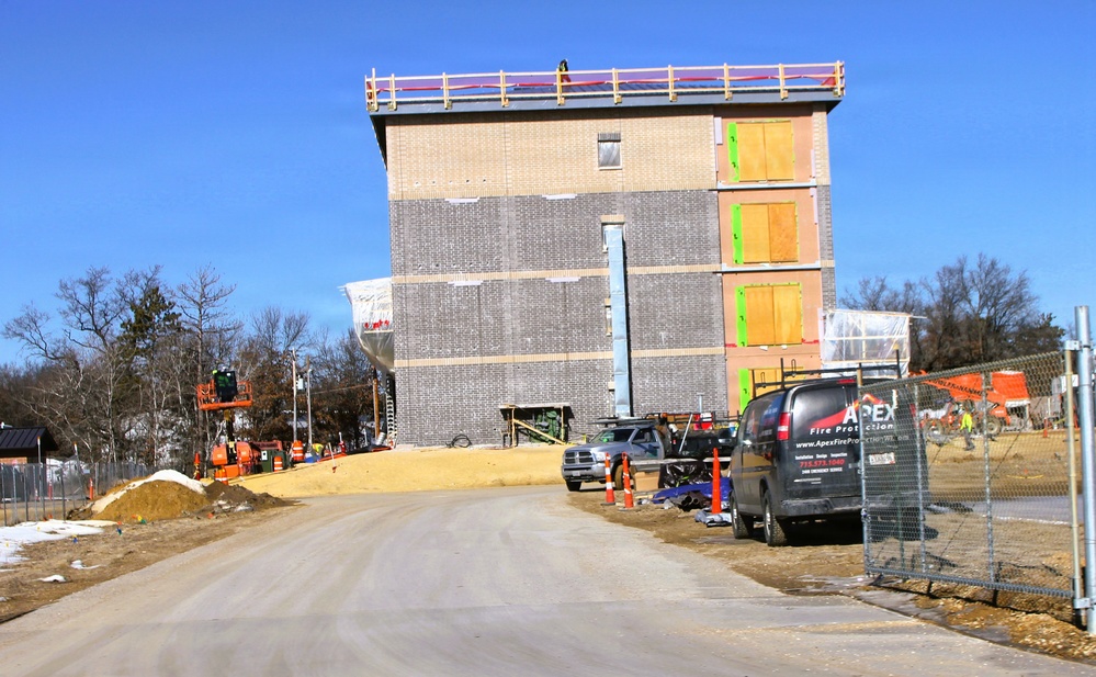 February 2026 construction operations for fiscal year 2024-funded $55.75 million Collective Training Officers Quarters Project at Fort McCoy