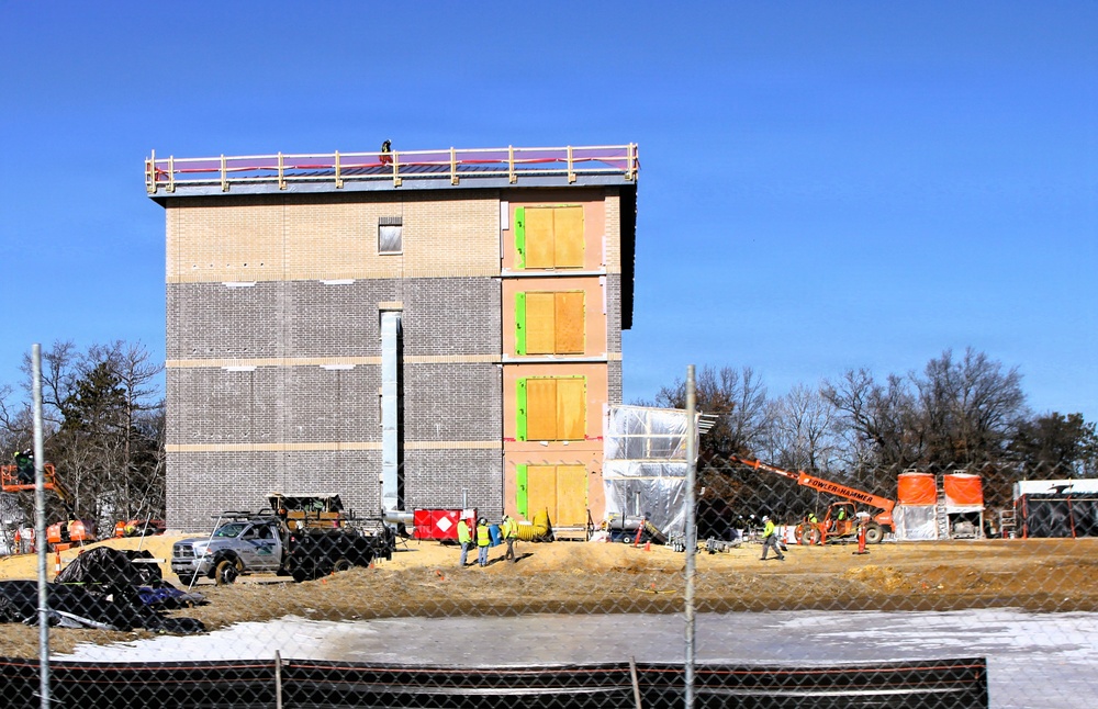 February 2026 construction operations for fiscal year 2024-funded $55.75 million Collective Training Officers Quarters Project at Fort McCoy