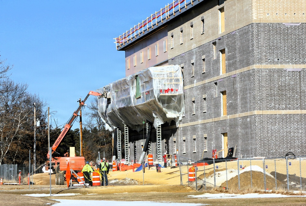 February 2026 construction operations for fiscal year 2024-funded $55.75 million Collective Training Officers Quarters Project at Fort McCoy
