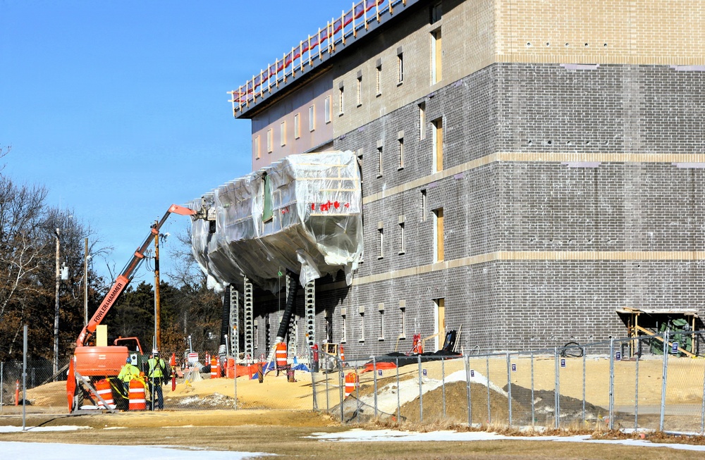 February 2026 construction operations for fiscal year 2024-funded $55.75 million Collective Training Officers Quarters Project at Fort McCoy