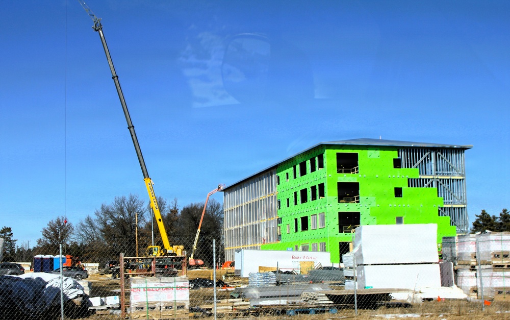 February 2026 construction operations for fiscal year 2024-funded $55.75 million Collective Training Officers Quarters Project at Fort McCoy