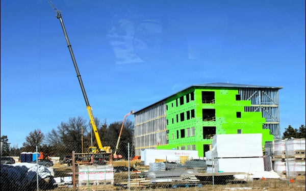 February 2026 construction operations for fiscal year 2024-funded $55.75 million Collective Training Officers Quarters Project at Fort McCoy