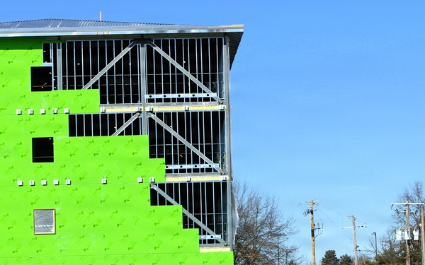 February 2026 construction operations for fiscal year 2024-funded $55.75 million Collective Training Officers Quarters Project at Fort McCoy