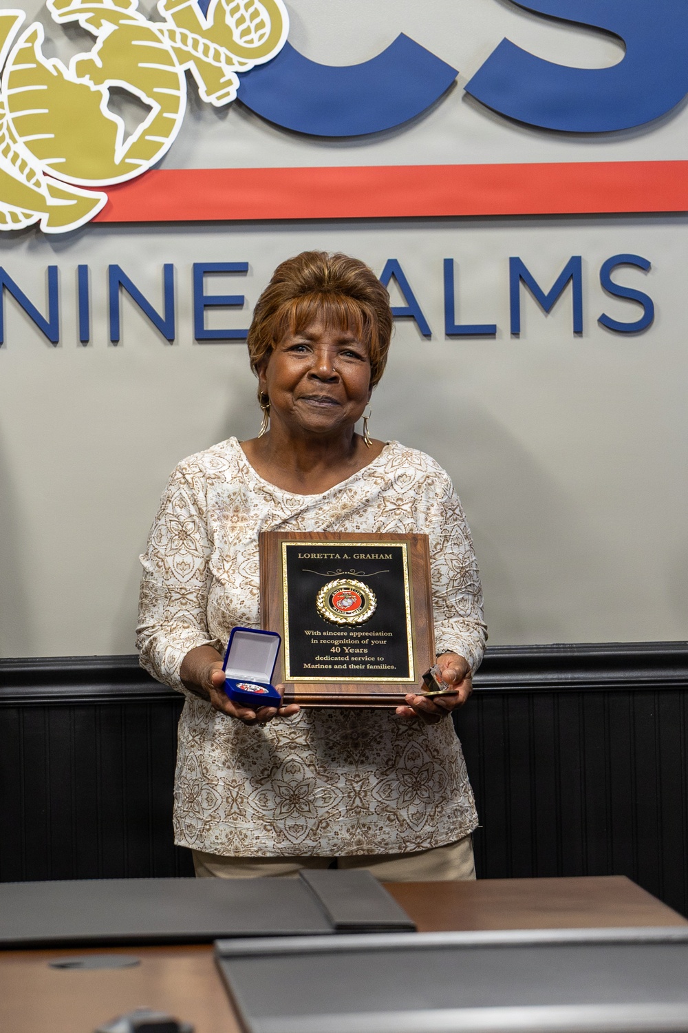 MCAGCC Honors MCCS Employee for 40 Years of Dedicated Service