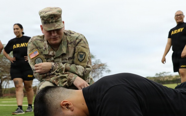 Soldiers tackle AFT during Best Squad competition