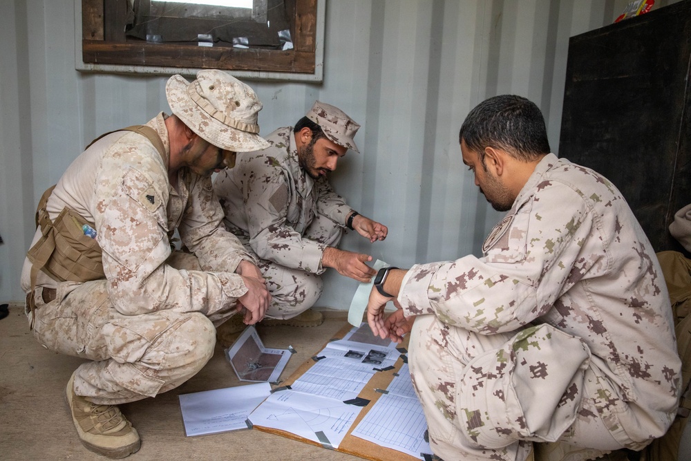 U.S. Marines with 3rd Bn, 7th Marines train with members of UAE Presidential Guard during SLTE