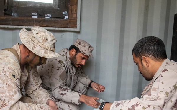 U.S. Marines with 3rd Bn, 7th Marines train with members of UAE Presidential Guard during SLTE