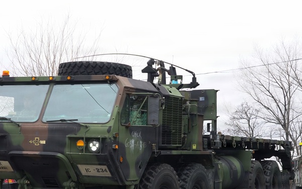 Convoy travels through Daegu during off-post training mission