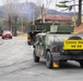 Rear security vehicle maintains convoy integrity on public roadway