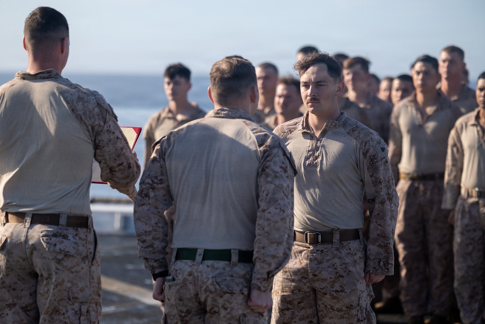 BLT 3/5 Marine gets Promoted at Sea