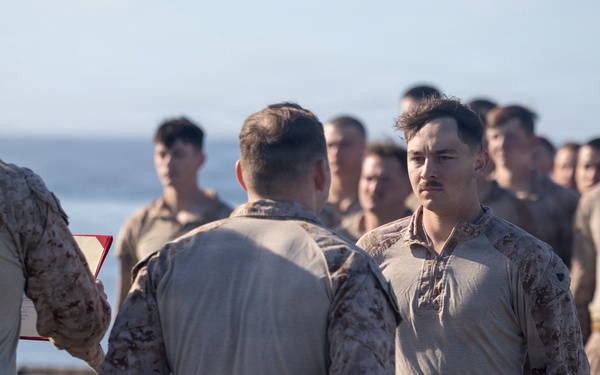 BLT 3/5 Marine gets Promoted at Sea