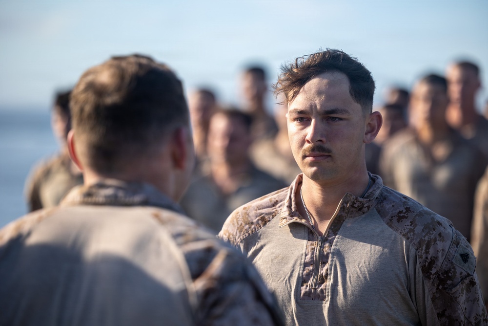 BLT 3/5 Marine gets Promoted at Sea