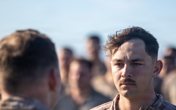 BLT 3/5 Marine gets Promoted at Sea