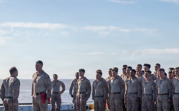 BLT 3/5 Marine gets Promoted at Sea