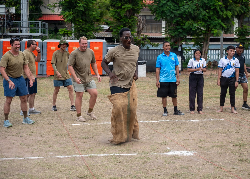 U.S. Military members participate in sports day during Exercise Cobra Gold 2026