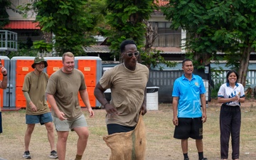 U.S. Military members participate in sports day during Exercise Cobra Gold 2026