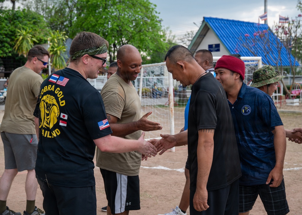 U.S. Military members participate in sports day during Exercise Cobra Gold 2026