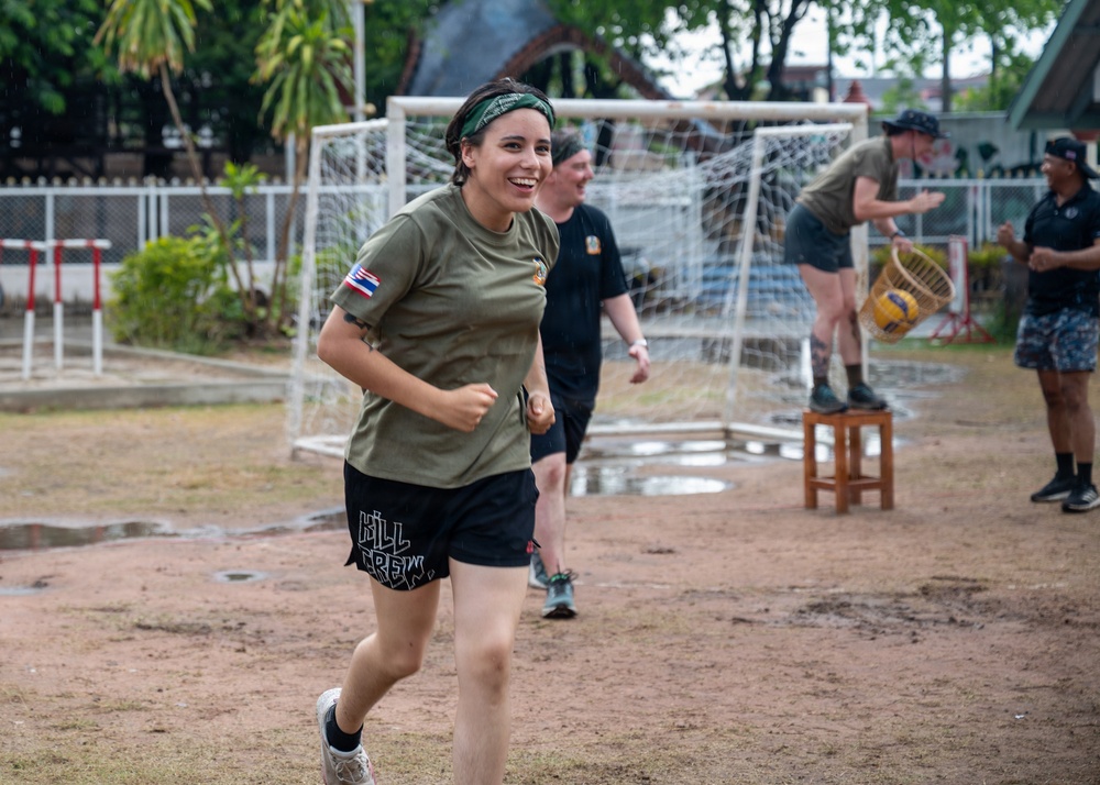 U.S. Military members participate in sports day during Exercise Cobra Gold 2026
