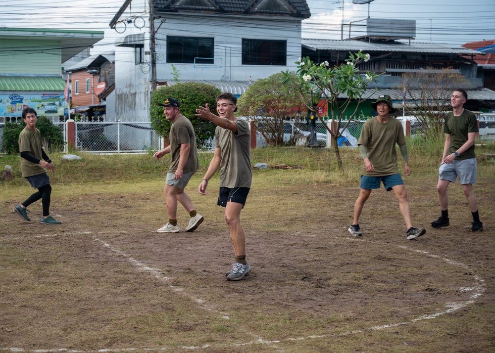 U.S. Military members participate in sports day during Exercise Cobra Gold 2026